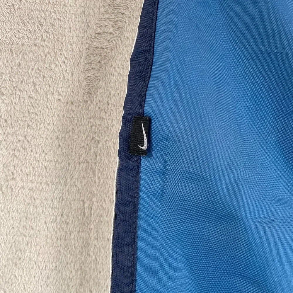 Vintage Nike Track Baggy Lined Pants Men Medium 36x30 Blue Swoosh‎ Zip Pockets